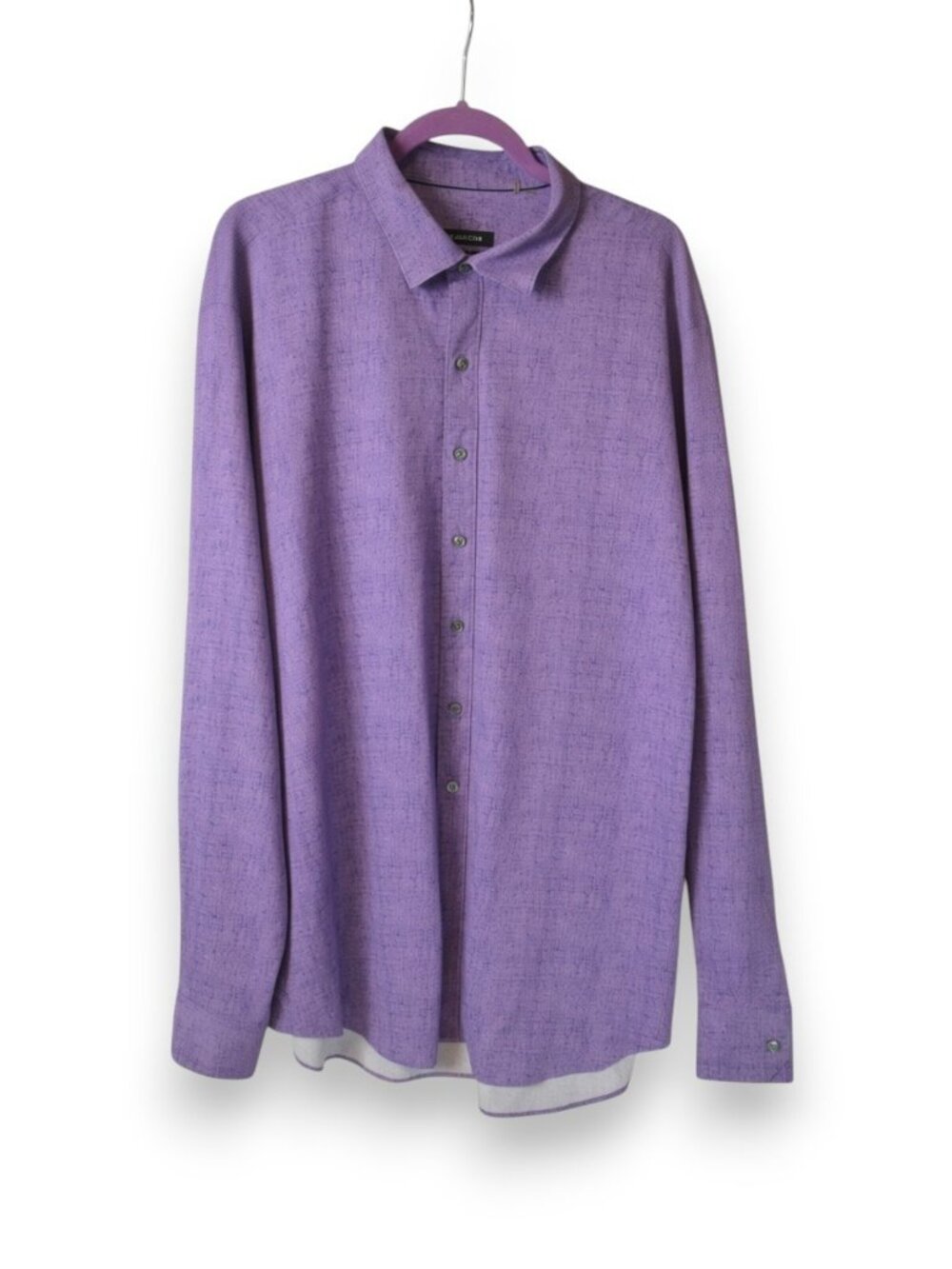 Bugatchi Shaped Fit XXL Purple Textured Button Front Long Sleeve Shirt